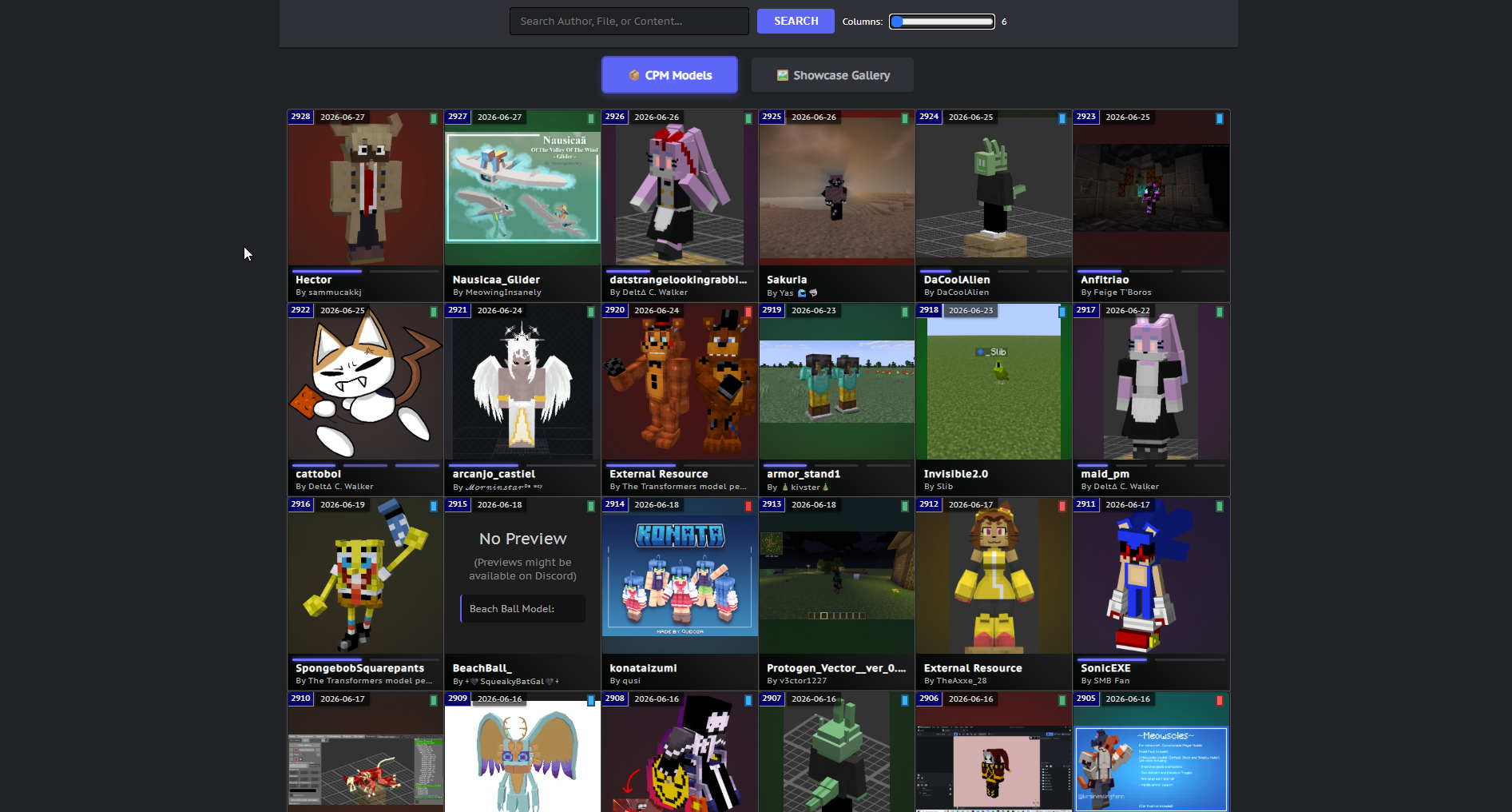CPM Minecraft Catalog